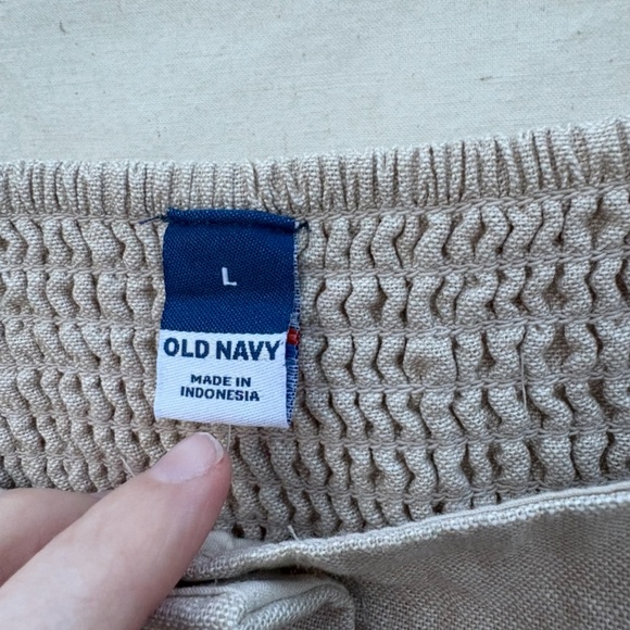 Old Navy Puff-Sleeve Linen-Blend Mini Dress, size L - Picture 2 of 9